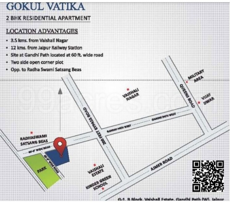 Map Location, lalarpura 2 Bedroom 860 Sq.Ft. Apartment In Lalarpura Jaipur 9333884