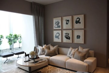 Living Room in 3 BHK Apartment at Adani Ten BKC, Bandra East – for Sale