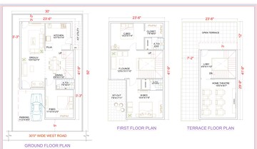 Floor Plan in 3 BHK Villa at Beeramguda – for Sale