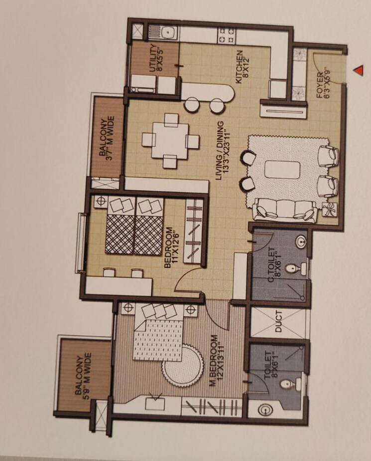 Floor Plan, salarpuria-sattva-greenage 2 Bedroom 1476 Sq.Ft. Apartment In Hosur Road Bangalore 9334842