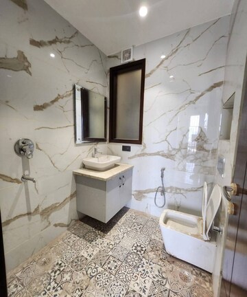 Bathroom in 2 BHK Builder Floor at Chattarpur – for Rent