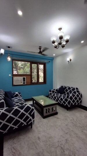Living Room in 3 BHK Builder Floor at Shivalik Colony – for Rent
