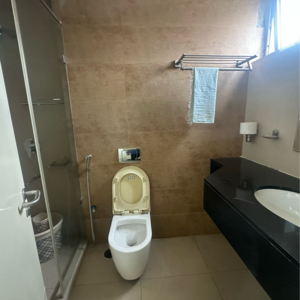 Bathroom in 3 BHK Apartment at Jayabheri Whistling Court, Hi Tech City – for Rent