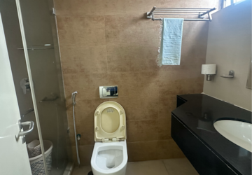 Bathroom in 3 BHK Apartment at Jayabheri Whistling Court, Hi Tech City – for Rent