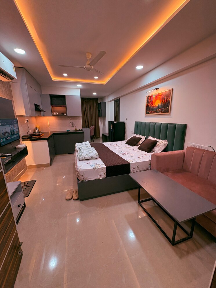 Bedroom, okay-plus-solitaire-suites Studio 403 Sq.Ft. Apartment In Ramnagariya Jaipur 9335961