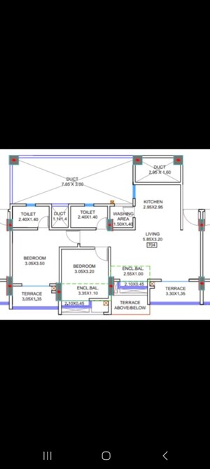 Floor Plan in 2 BHK Apartment at Puraniks Abitante Fiore, Bavdhan – for Sale