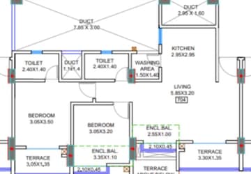Floor Plan in 2 BHK Apartment at Puraniks Abitante Fiore, Bavdhan – for Sale