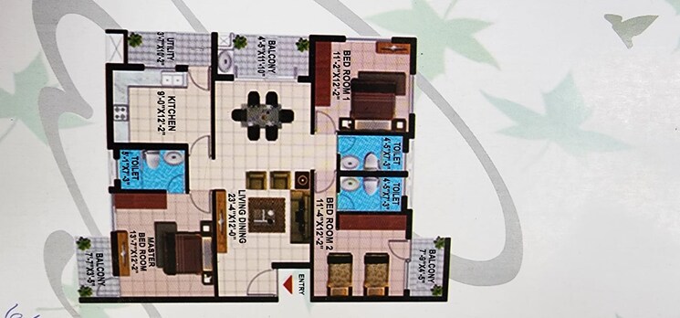 Floor Plan, saideep-hulas 3 Bedroom 1680 Sq.Ft. Apartment In Old Madras Road Bangalore 9336168