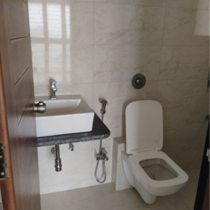 Bathroom in 2 BHK Apartment at Linux Bonheur, Bhagwan Nagar – for Rent