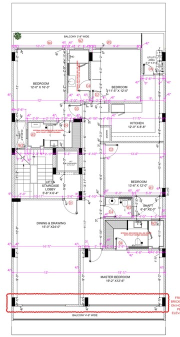 Floor Plan in 4 BHK Apartment at Adani Samsara, Sector 60 – for Sale