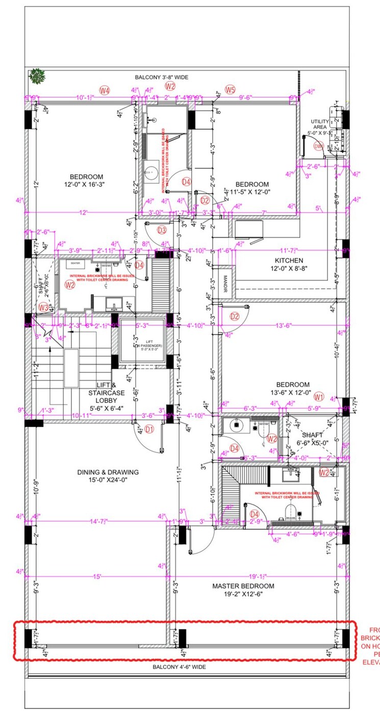 Floor Plan, adani-samsara 4 Bedroom 2443 Sq.Ft. Apartment In Sector 60 Gurgaon 9337476
