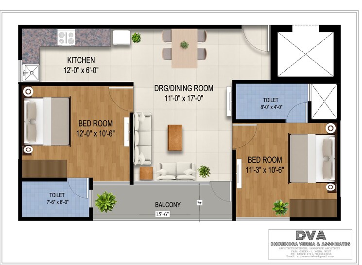 Floor Plan, sector 72 2 Bedroom 1100 Sq.Ft. Builder Floor In Sector 72 Noida 9337828