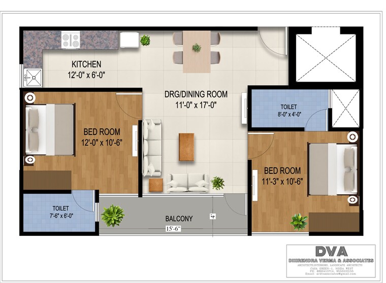 Floor Plan, sector 72 2 Bedroom 1050 Sq.Ft. Builder Floor In Sector 72 Noida 9337869
