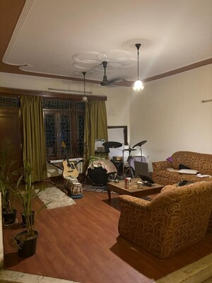 Living Room in 1 RK Builder Floor at Greater Kailash – for Rent