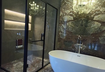 Bathroom in 5 BHK Builder Floor at Sushant Lok I – for Rent