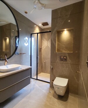 Bathroom in 5 BHK Builder Floor at Sushant Lok I – for Rent