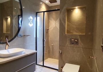 Bathroom in 5 BHK Builder Floor at Sushant Lok I – for Rent