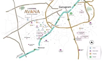 3 BHK Builder Floor – Map Location View at Landmark Avana, Sector 95 - for Sale