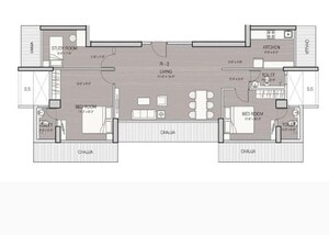 Floor Plan in 2 BHK Apartment at Ruparel Iris, Matunga West – for Sale