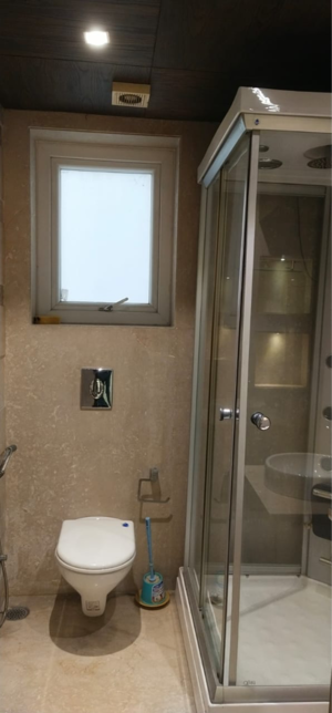 Bathroom in 3 BHK Builder Floor at Boutique Residential Apartments N-136, Panchsheel Park – for Rent