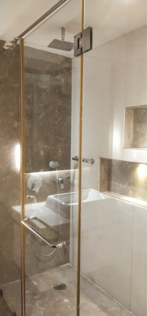 Bathroom in 3 BHK Builder Floor at Boutique Residential Apartments N-136, Panchsheel Park – for Rent