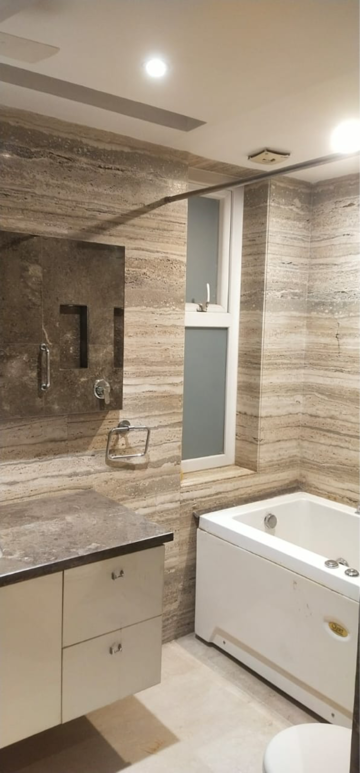 Bathroom in 3 BHK Builder Floor at Boutique Residential Apartments N-136, Panchsheel Park – for Rent