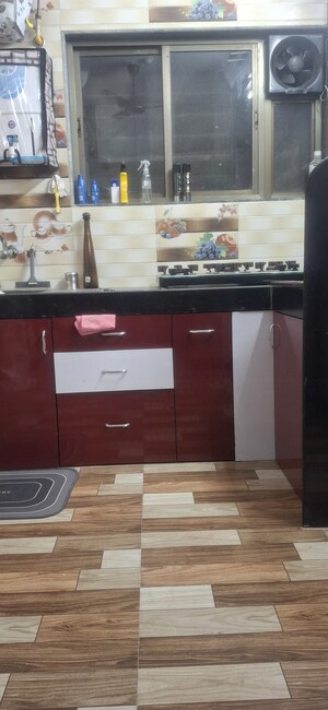 Kitchen in 1 BHK Apartment at Megh Malhar Co-op Housing Society, Ghansoli – for Rent