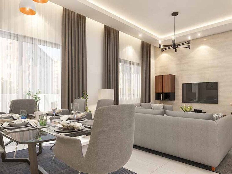 Living Room, goel-ganga-serio 3 Bedroom 1100 Sq.Ft. Apartment In Kharadi Pune 9341399