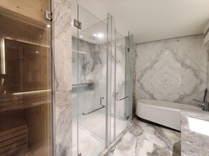 Bathroom in 4 BHK Apartment at Bhartiya Leela Residences, Thanisandra Main Road – for Rent