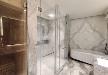 Bathroom in 4 BHK Apartment at Bhartiya Leela Residences, Thanisandra Main Road – for Rent