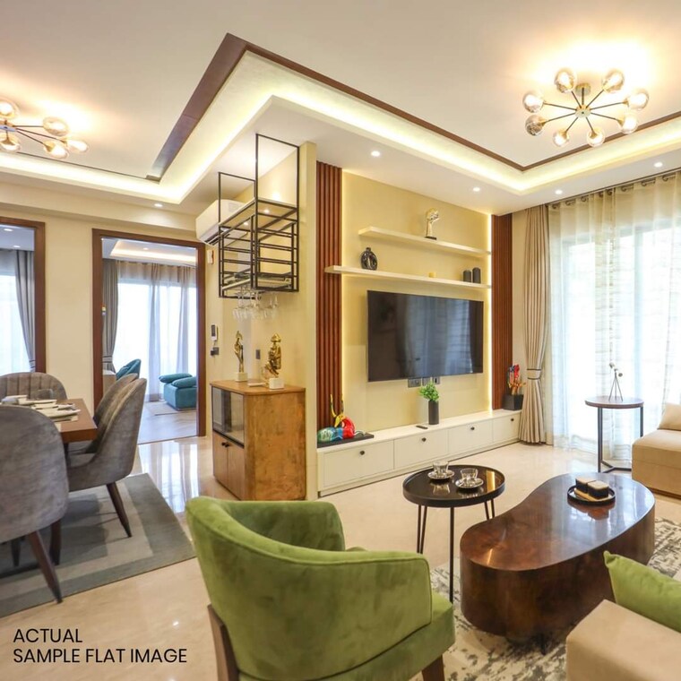 Living Room, oro-constella 4 Bedroom 2665 Sq.Ft. Apartment In Sushant Golf City Lucknow 9345620