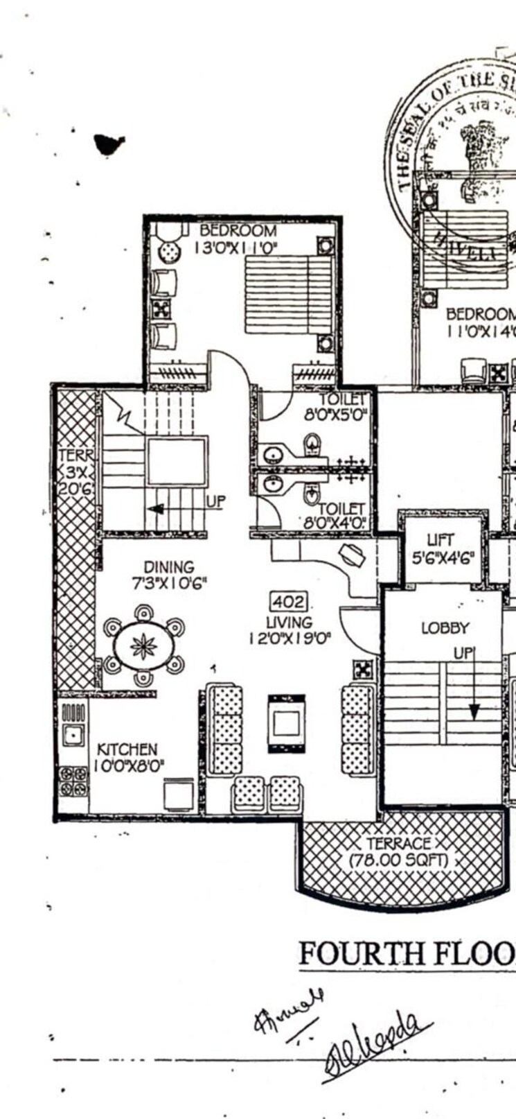 Floor Plan, shri-ram-nagar-society 3 Bedroom 1500 Sq.Ft. Apartment In Aundh Pune 9346847