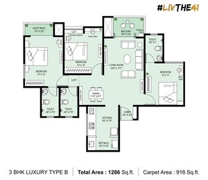 Floor Plan in 2 BHK Apartment at Krisala 41 Zillenia, Punawale – for Sale
