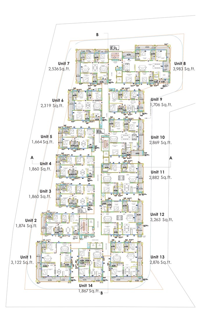 Master Plan, gangothri-prithvi-towers 3 Bedroom 2536 Sq.Ft. Apartment In Manikonda Hyderabad 9347135