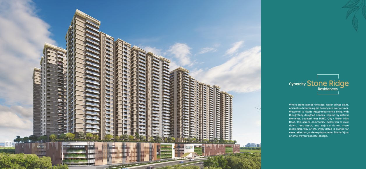 3 BHK + Study Room 2230 Sq.Ft. Apartment in Cybercity Stone Ridge