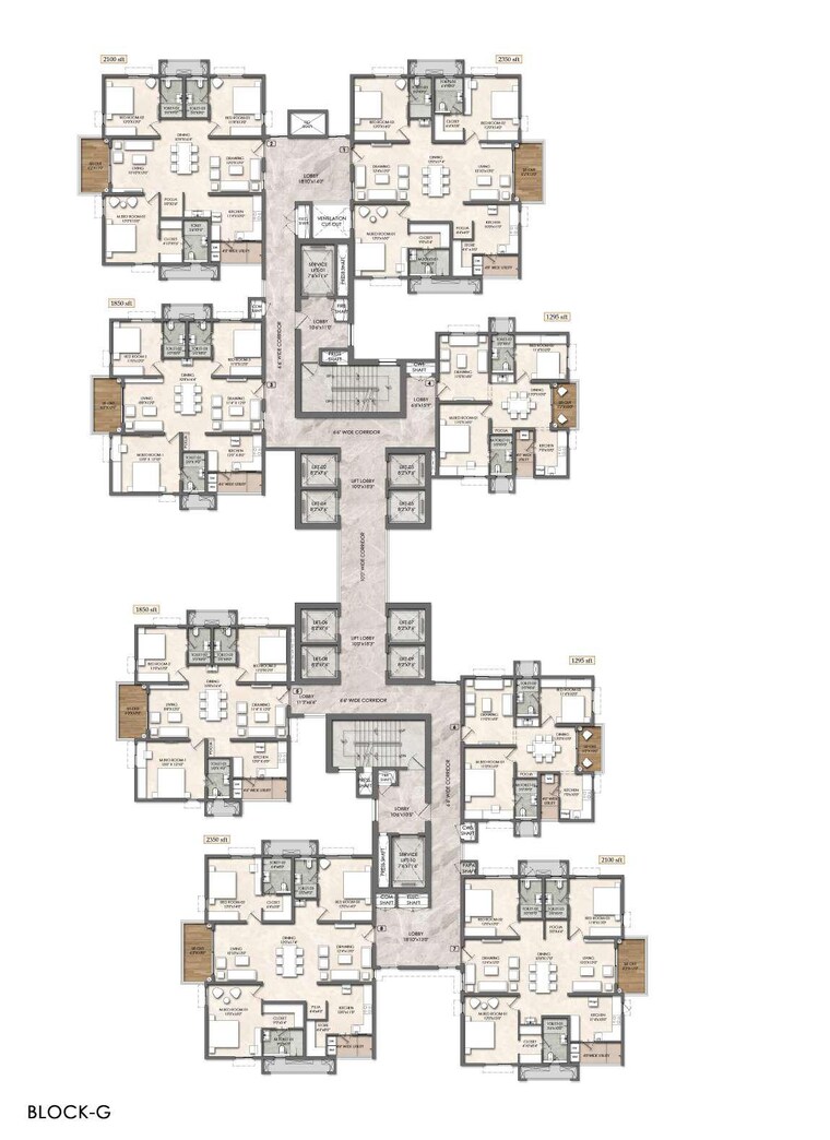 Floor Plan, rajapushpa-sierra 2 Bedroom 1295 Sq.Ft. Apartment In Tellapur Hyderabad 9347208