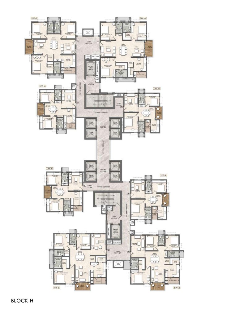 Floor Plan, rajapushpa-sierra 2 Bedroom 1295 Sq.Ft. Apartment In Tellapur Hyderabad 9347208