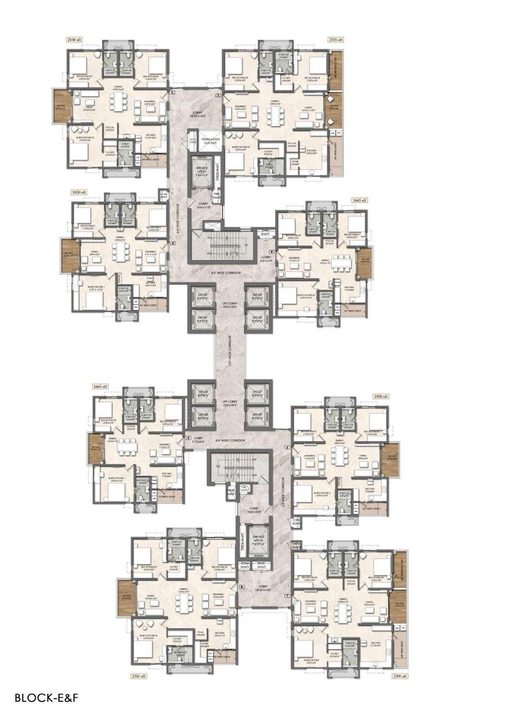 Floor Plan, rajapushpa-sierra 2 Bedroom 1295 Sq.Ft. Apartment In Tellapur Hyderabad 9347208