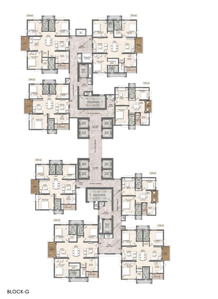 Floor Plan, rajapushpa-sierra 3 Bedroom 2555 Sq.Ft. Apartment In Tellapur Hyderabad 9347217