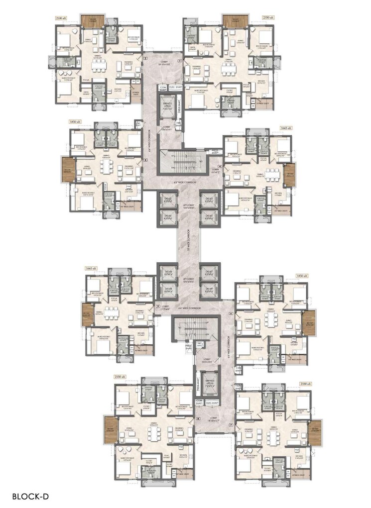 Floor Plan, rajapushpa-sierra 3 Bedroom 2555 Sq.Ft. Apartment In Tellapur Hyderabad 9347217