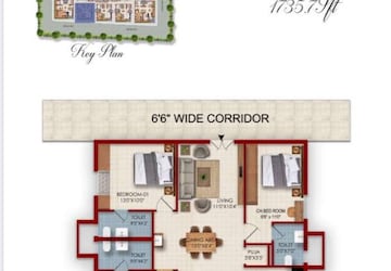Floor Plan in 3 BHK Apartment at Kollur – for Sale