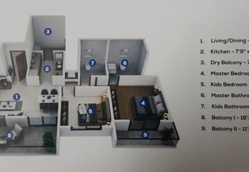 Floor Plan in 2 BHK Apartment at Sukhwani Skylines, Wakad – for Sale