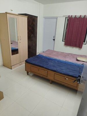 Bedroom in 1 BHK Apartment at Amba Nagari, Dhanori – for Rent