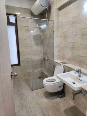 Bathroom in 3 BHK Apartment at Adani Ten BKC, Bandra East – for Rent