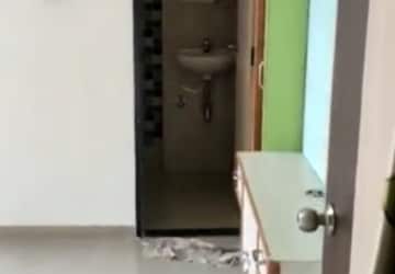 Bathroom in 3 BHK Apartment at Green Acres Apartment, Waghbil – for Rent