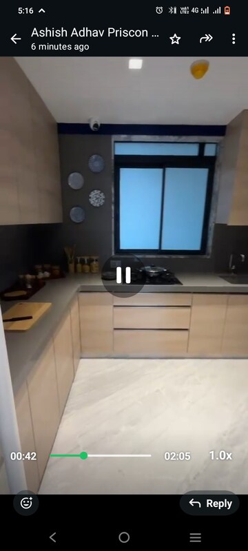 Kitchen in 3 BHK Builder Floor at Prescon Midtown Bay, Mahim West – for Sale