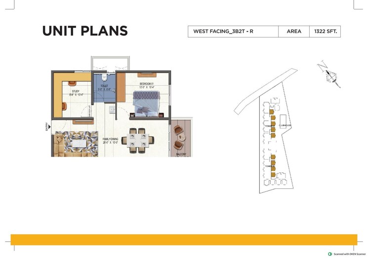 Floor Plan, urbanrise-opulence 2.5 Bedroom 1321 Sq.Ft. Apartment In Bachupally Hyderabad 9349559