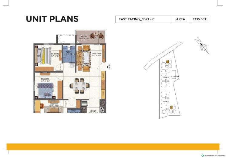 Floor Plan, urbanrise-opulence 2.5 Bedroom 1321 Sq.Ft. Apartment In Bachupally Hyderabad 9349559