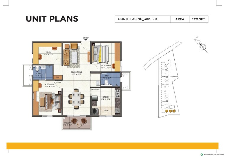 Floor Plan, urbanrise-opulence 2.5 Bedroom 1321 Sq.Ft. Apartment In Bachupally Hyderabad 9349559