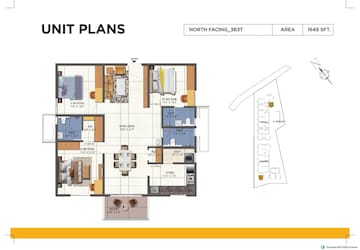 Floor Plan in 3 BHK Apartment at Urbanrise Opulence, Bachupally – for Sale